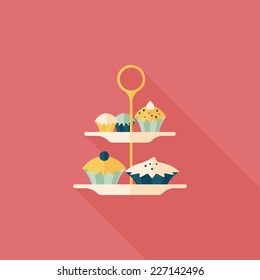 cupcake flat icon with long shadow,eps10