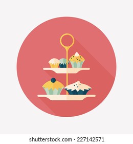 cupcake flat icon with long shadow,eps10