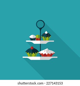 cupcake flat icon with long shadow,eps10