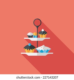 cupcake flat icon with long shadow,eps10