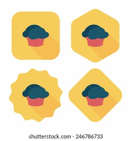 cupcake flat icon with long shadow,eps10