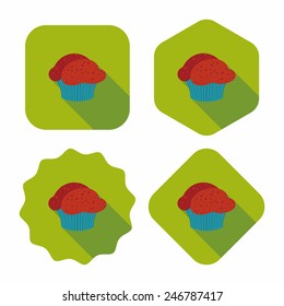 cupcake flat icon with long shadow,eps10