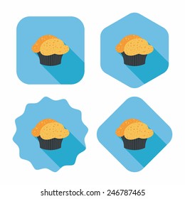 cupcake flat icon with long shadow,eps10
