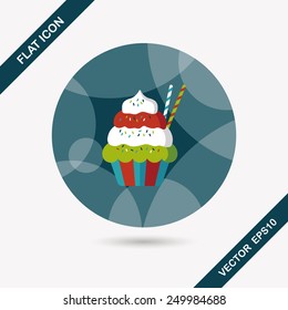 cupcake flat icon with long shadow,eps10