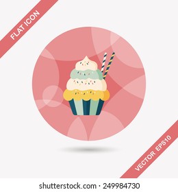 cupcake flat icon with long shadow,eps10