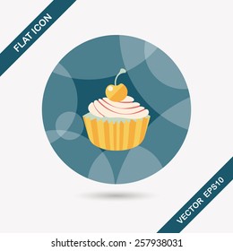 cupcake flat icon with long shadow,eps10