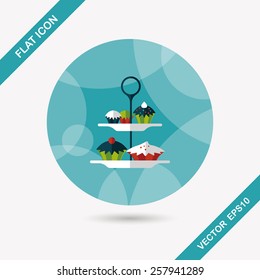 cupcake flat icon with long shadow,eps10