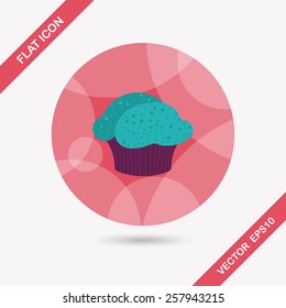 cupcake flat icon with long shadow,eps10