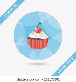 cupcake flat icon with long shadow,eps10