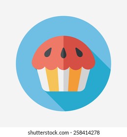 cupcake flat icon with long shadow,eps10