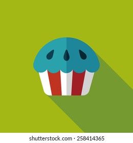 cupcake flat icon with long shadow,eps10