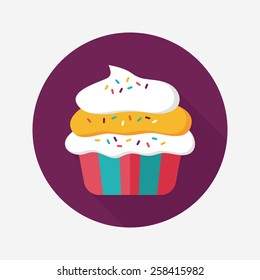 cupcake flat icon with long shadow,eps10