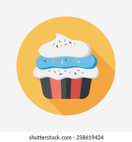 cupcake flat icon with long shadow,eps10