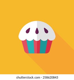 cupcake flat icon with long shadow,eps10