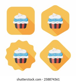 cupcake flat icon with long shadow,eps10