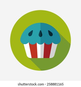 cupcake flat icon with long shadow,eps10