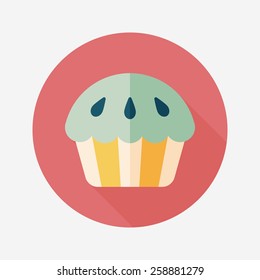 cupcake flat icon with long shadow,eps10