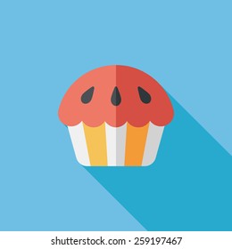 cupcake flat icon with long shadow,eps10