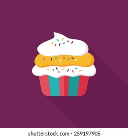 cupcake flat icon with long shadow,eps10