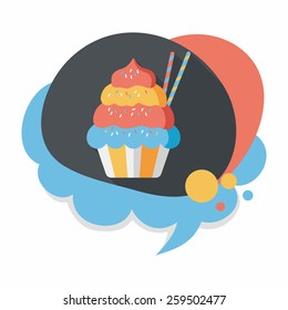 cupcake flat icon with long shadow,eps10