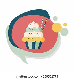 cupcake flat icon with long shadow,eps10