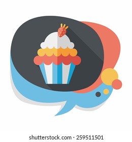 cupcake flat icon with long shadow,eps10