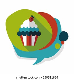 cupcake flat icon with long shadow,eps10