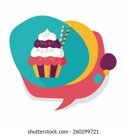 cupcake flat icon with long shadow,eps10