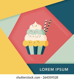 cupcake flat icon with long shadow,eps10