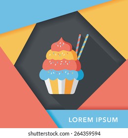 cupcake flat icon with long shadow,eps10