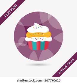 cupcake flat icon with long shadow,eps10