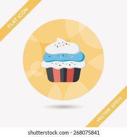 cupcake flat icon with long shadow,eps10