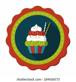 cupcake flat icon with long shadow,eps10