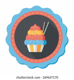 cupcake flat icon with long shadow,eps10