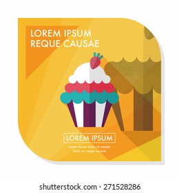 cupcake flat icon with long shadow,eps10