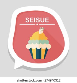 cupcake flat icon with long shadow,eps10