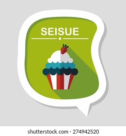 cupcake flat icon with long shadow,eps10