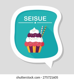 cupcake flat icon with long shadow,eps10