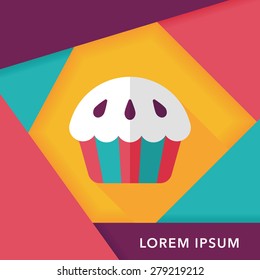cupcake flat icon with long shadow,eps10