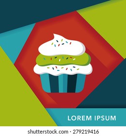 cupcake flat icon with long shadow,eps10