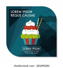 cupcake flat icon with long shadow,eps10