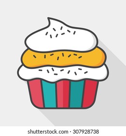 cupcake flat icon with long shadow,eps10