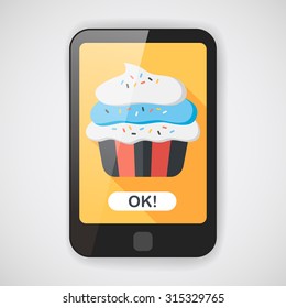 cupcake flat icon with long shadow,eps10
