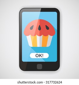 cupcake flat icon with long shadow,eps10