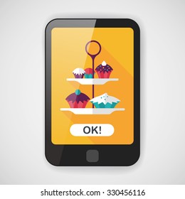 cupcake flat icon with long shadow,eps10