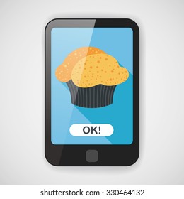 cupcake flat icon with long shadow,eps10