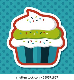 cupcake flat icon with long shadow,eps10