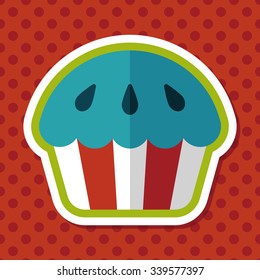 cupcake flat icon with long shadow,eps10