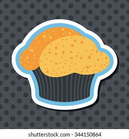 cupcake flat icon with long shadow,eps10