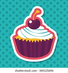cupcake flat icon with long shadow,eps10